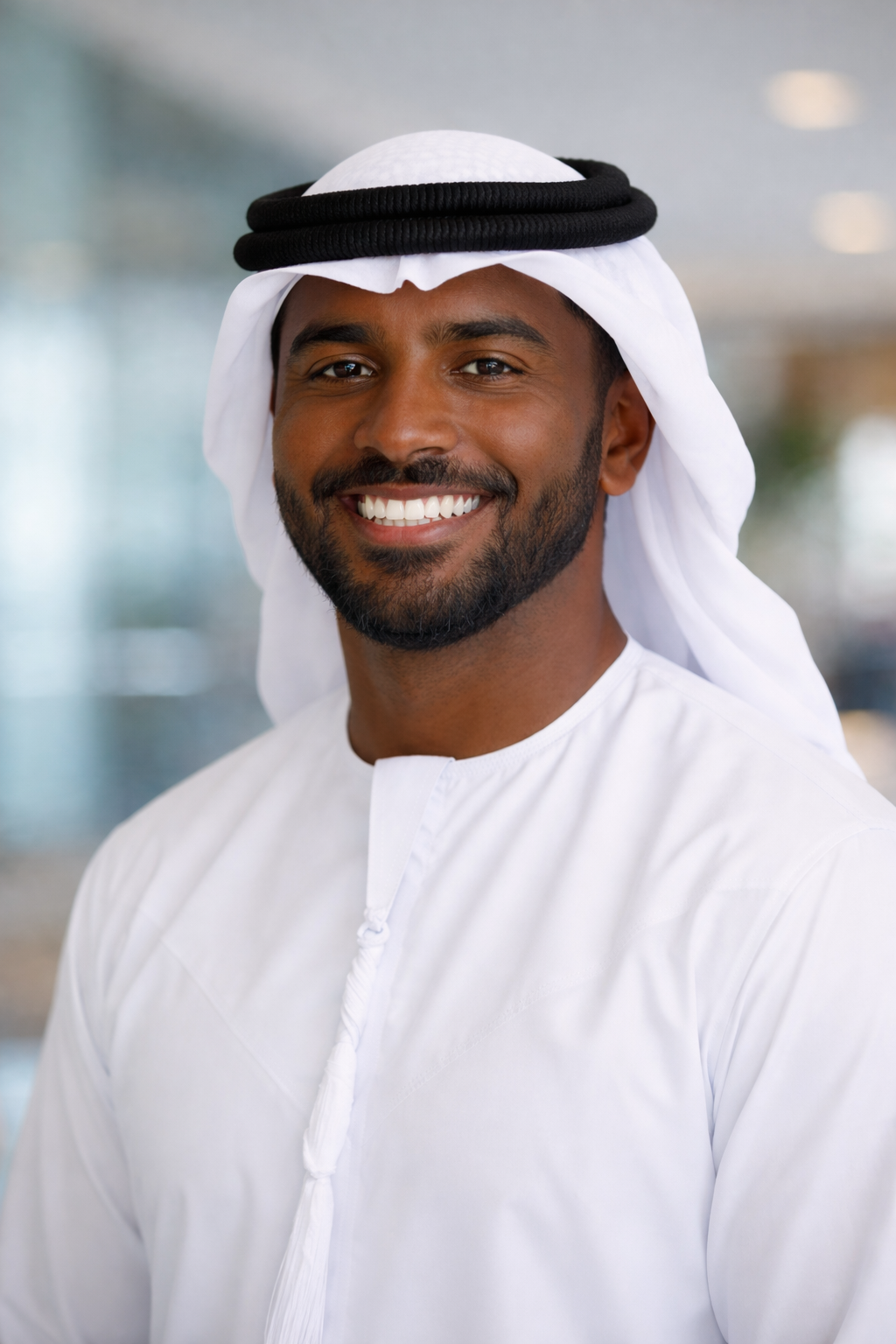confident smile in traditional attire
